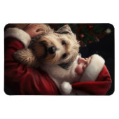 Wheaton Terriër met Kerstman Feestelijke Kerstmis Magneet (Horizontaal)