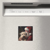 Wheaton Terriër met Kerstman Feestelijke Kerstmis Magneet (Insitu (Vaatwasser))