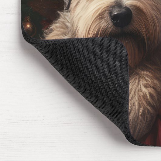 Wheaton Terriër met Kerstman Feestelijke Kerstmis Muismat (Hoek)