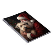 Wheaton Terriër met Kerstman Feestelijke Kerstmis Notitieboek (Rechterzijde)