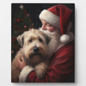 Wheaton Terrier met Sinterklaas Feestelijke Kerst Fotoplaat (Voorkant)