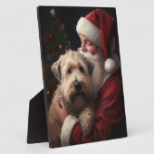 Wheaton Terrier met Sinterklaas Feestelijke Kerst Fotoplaat (Zijkant)