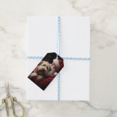 Wheaton Terrier met Sinterklaas Feestelijke Kerstm Cadeaulabel (Met Touw)