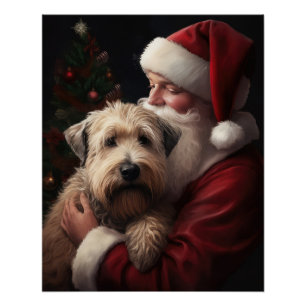 Wheaton Terrier met Sinterklaas Feestelijke Kerstm Perfect Poster