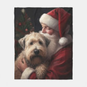 Wheaton Terrier met Sinterklaas Festieve Kerstmis Fleece Deken (Voorkant)
