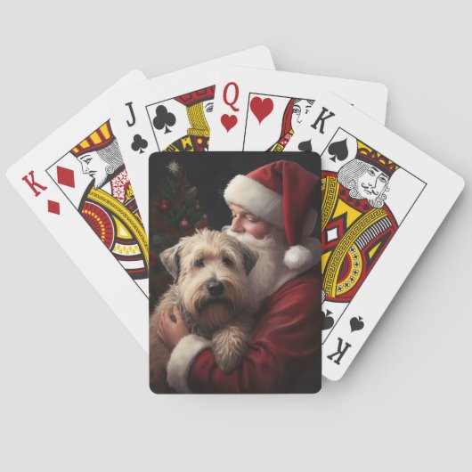 Wheaton Terrier met Sinterklaas Festieve Kerstmis Pokerkaarten (Achterkant)