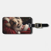 Wheaton Terrier met Sinterklaas Vrolijk Kerstfeest Bagagelabel (Voorkant horizontaal)