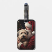 Wheaton Terrier met Sinterklaas Vrolijk Kerstfeest Bagagelabel (Achterkant verticaal)