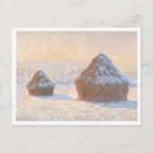 Wheatstacks, Sneeuweffect, Ochtend, door Claude Mo Briefkaart (Voorkant)