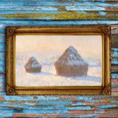 Wheatstacks, Sneeuweffect, Ochtend, door Claude Mo Poster