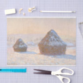 Wheatstacks, Sneeuweffect, Ochtend, door Claude Mo Tissuepapier (Craft)