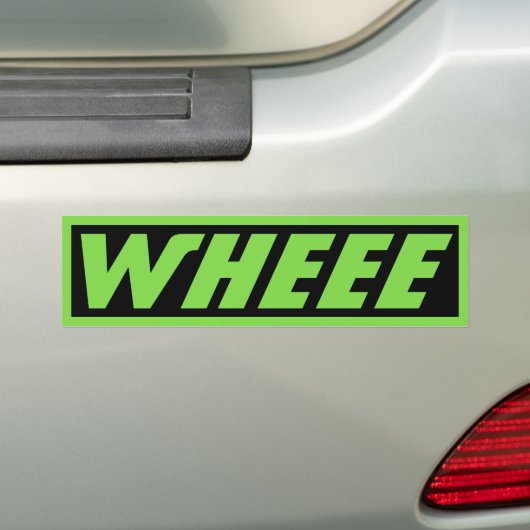Wheee Zwart Groen Bumpersticker (Op auto)