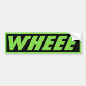 Wheee Zwart Groen Bumpersticker (Voorkant)