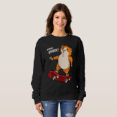 Wheek Wheek Cavia Skateboard Skateboarder Trui (Voorkant volledig)