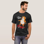 Wheek Wheek Guinea Pig Skateboard Skateboarder T-shirt (Voorkant volledig)