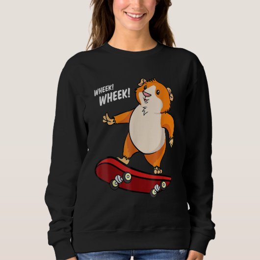 Wheek Wheek Guinea Pig Skateboard Skateboarder Trui (Voorkant)