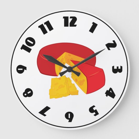 Wheel Of Cheese Clock Grote Klok (Voorkant)
