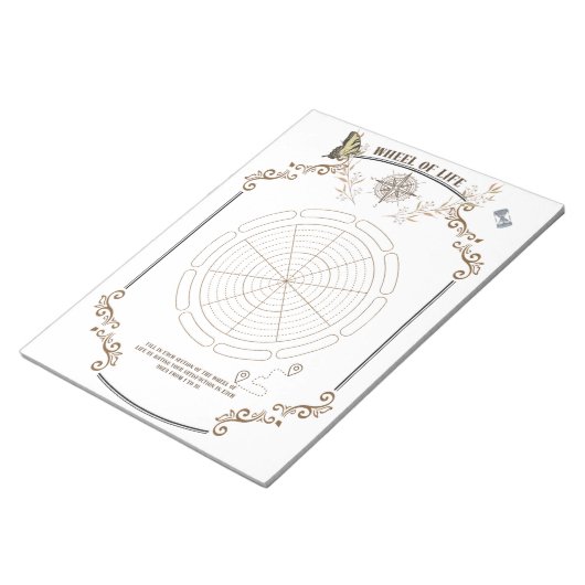 Wheel of Life Afdrukbaar voor persoonlijke groei Notitieblok (Schuin)