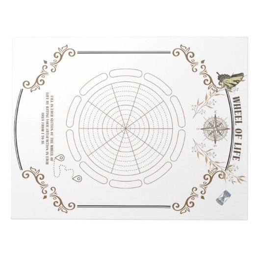 Wheel of Life Afdrukbaar voor persoonlijke groei Notitieblok (Voorkant)