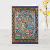 Wheel of Life Mandala Wenskaart Kaart (Gele Bloem)