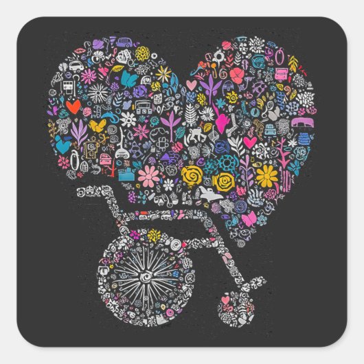 Wheel of Many Lives Vierkante Sticker (Voorkant)