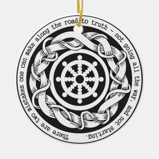 Wheel van de weg naar Truth Dharma Keramisch Ornament (Voorkant)
