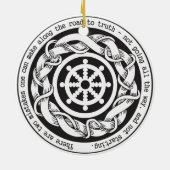 Wheel van de weg naar Truth Dharma Keramisch Ornament (Achterkant)