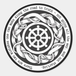 Wheel van de weg naar Truth Dharma Ronde Sticker