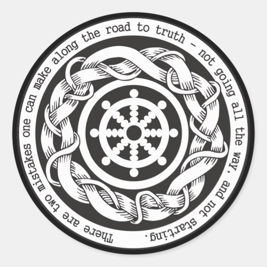 Wheel van de weg naar Truth Dharma Ronde Sticker (Voorkant)