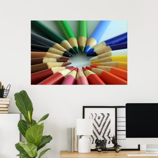 Wheel van kleurengrafiek poster (Thuiskantoor)