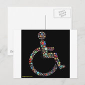 wheelchair_funky_zazzle.jpeg briefkaart (Voorkant / Achterkant)