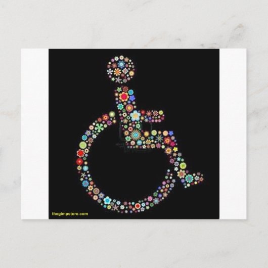 wheelchair_funky_zazzle.jpeg briefkaart (Voorkant)