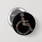wheelchair_funky_zazzle.jpeg ronde button 5,7 cm (Voorkant /achterkant)