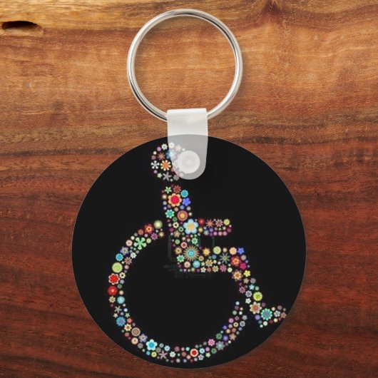 wheelchair_funky_zazzle.jpeg sleutelhanger (Voorkant)