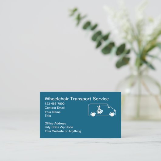 Wheelchair Medical Transport Business Cards Visitekaartje (Staand voorkant)