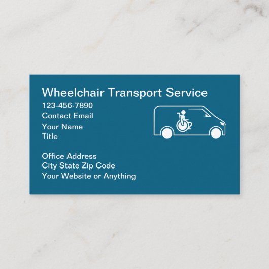 Wheelchair Medical Transport Business Cards Visitekaartje (Voorkant)