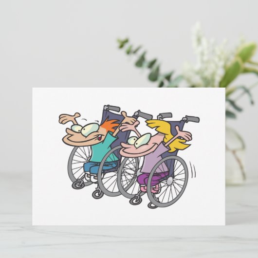 Wheelchair Race Invitations Kaart (Staand voorkant)