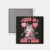 Wheelchair Unicorn Eating Ice Cream This Is How Th Magneet (Voorkant / Achterkant)