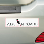 Wheelchair V.I.P On Board Fun Female Pink Bumpersticker (Op auto)