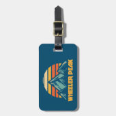 Wheeler Peak New Mexico Retro Turquoise Bagagelabel (Voorkant verticaal)
