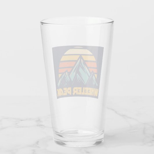 Wheeler Peak New Mexico Retro Turquoise Glas (Achterkant)