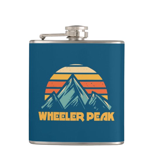 Wheeler Peak New Mexico Retro Turquoise Heupfles (Voorkant)