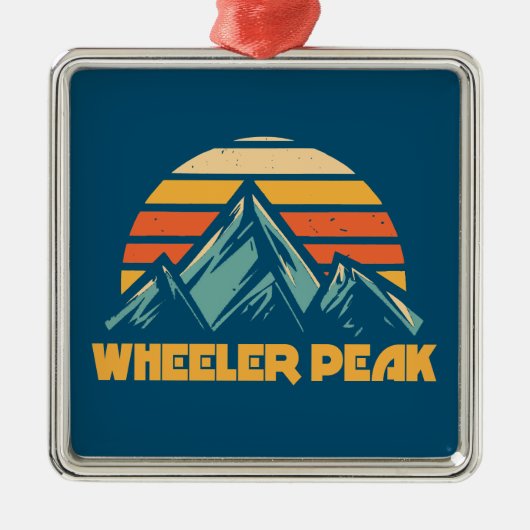 Wheeler Peak New Mexico Retro Turquoise Metalen Ornament (Voorkant)