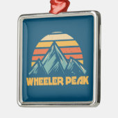 Wheeler Peak New Mexico Retro Turquoise Metalen Ornament (Links)
