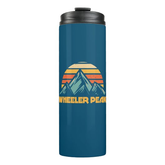 Wheeler Peak New Mexico Retro Turquoise Thermosbeker (Voorkant)