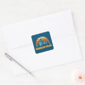Wheeler Peak New Mexico Retro Turquoise Vierkante Sticker (Envelop)