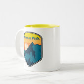 Wheeler Peak New Mexico Sunrise Tweekleurige Koffiemok (Voorkant links)
