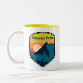 Wheeler Peak New Mexico Sunrise Tweekleurige Koffiemok (Links)