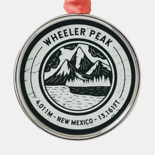 Wheeler Peak New Mexico Wandelskiën Reizen Metalen Ornament (Voorkant)