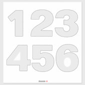 Wheelie Bin Numbers in Grey and White Sticker (Vel)